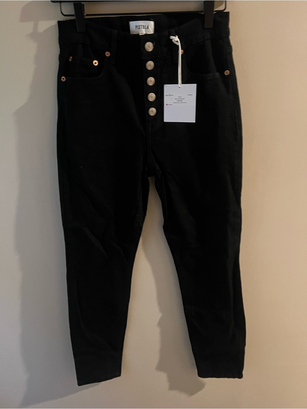 pistola High-Rise Black Button-Fly Women’s Jeans